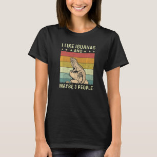 Ich mag Leguane und vielleicht 3 Leute Retro 60er T-Shirt