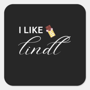 Ich mag lindt quadratischer aufkleber