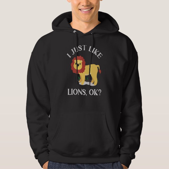 Ich mag Lions Niedlichen Löwen Hoodie (Vorderseite)