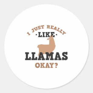 Ich mag Llamas Funny Quote Sticker einfach nur