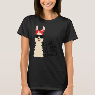Ich mag Llamas und vielleicht 3 Leute Niedlich Lla T-Shirt