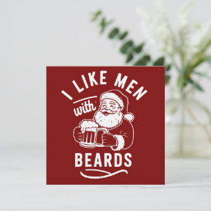 Ich mag Männer mit Beeren Weihnachtsmann Bier Feiertagskarte