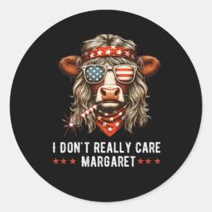 Ich mag Margaret American Flag nicht wirklich. Runder Aufkleber
