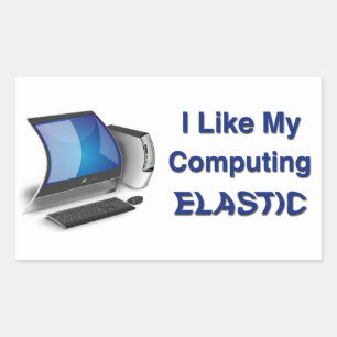 Ich mag mein Computing elastisch Rechteckiger Aufkleber