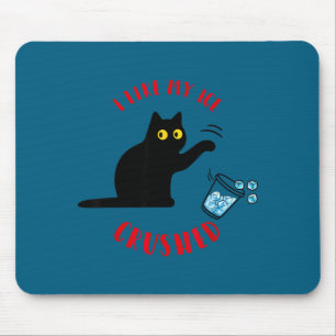 Ich mag mein Eis zerstoßen lustige Katze wirft Eis Mousepad
