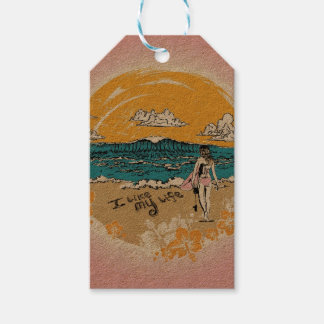 "Ich mag mein Leben" Mädchen Surf-Tag Geschenkanhänger