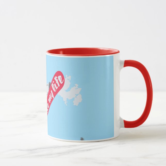 "Ich mag MEIN Leben" Snowboard-Tasse Tasse (Rechts)