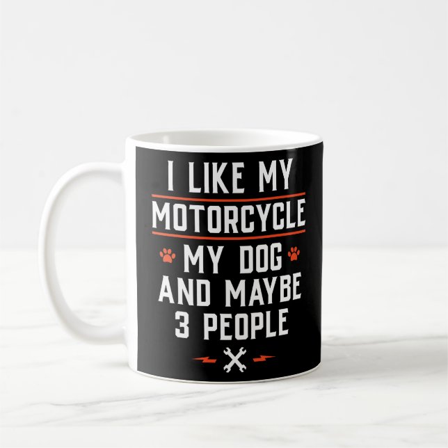Ich mag mein Motorrad und vielleicht 3 Leute - F Kaffeetasse (Links)