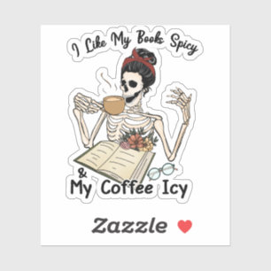 Ich mag meine Bücher scharf und meinen Kaffee vere Aufkleber