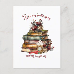 Ich mag meine Bücher scharf und meinen Kaffee vere Postkarte