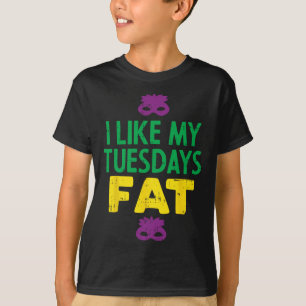 Ich mag meine Dienstags Fat Jester Mask Funny Mard T-Shirt