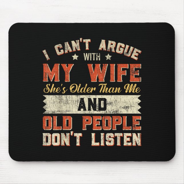 Ich mag meine Frau ein bisschen älter Lustiger Spr Mousepad (Vorne)