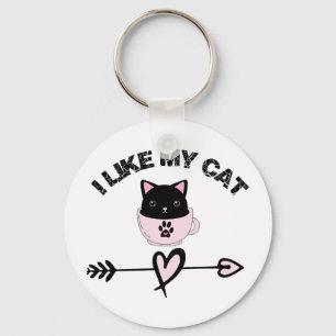 Ich mag meine Katze, Katzenliebhaber Geschenk Schlüsselanhänger