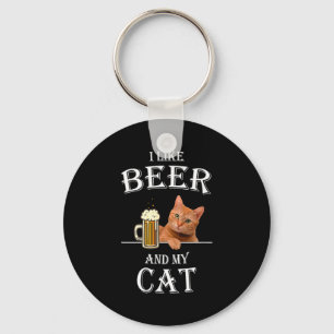 Ich mag meine Katze und Bier Katzen Bier Zitat Pap Schlüsselanhänger