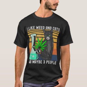 Ich mag meine Katze und vielleicht 3 Leute Retro T-Shirt