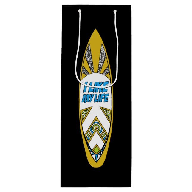 Ich mag MEINE Lebensurfbrettgeschenktasche Geschenktüte Für Weinflaschen (Vorderseite)