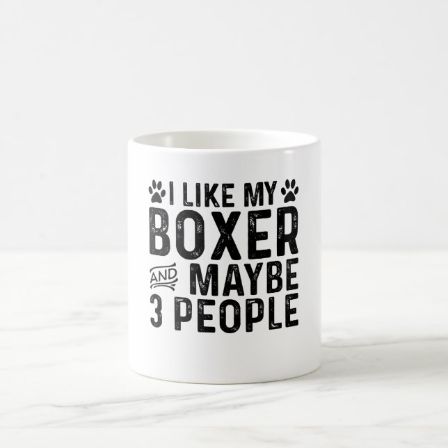 Ich mag meinen Boxer und 3 Leute Kaffeetasse (Mittel)