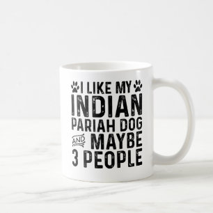 Ich mag meinen indischen Pariah-Hund und 3 Mensche Kaffeetasse
