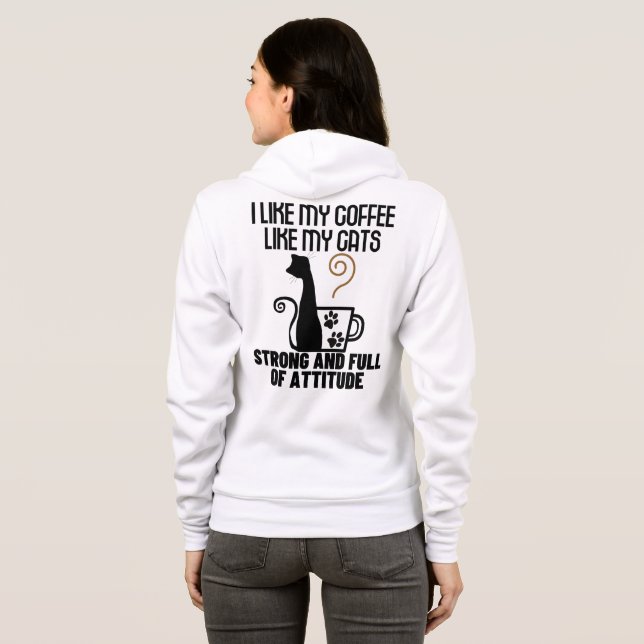 Ich mag meinen Kaffee, wie ich meine Katzen mag_ s Hoodie (Schwarz voll)