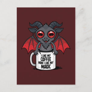 Ich mag meinen Kaffee, wie ich meine Magie mag Feiertagspostkarte