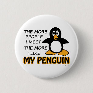 Ich mag meinen Pinguin Button