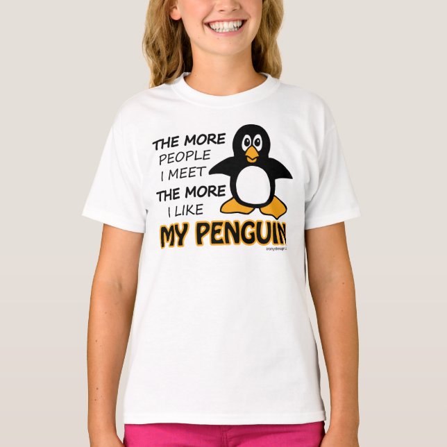 Ich mag meinen Pinguin T-Shirt (Vorderseite)