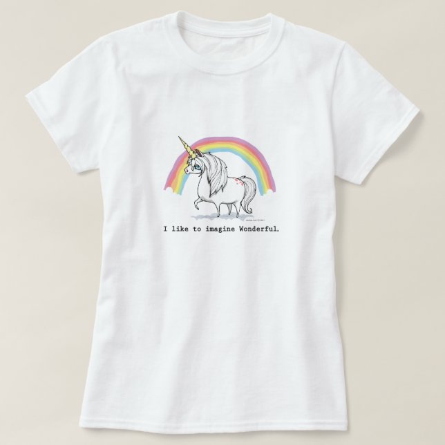 Ich mag mich der wunderbaren Einhorn-Frauen T-Shirt (Design vorne)
