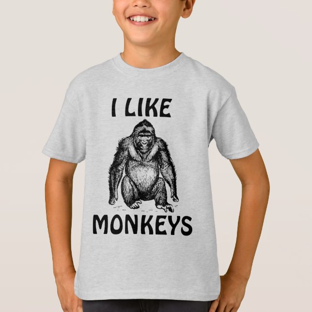 ICH MAG MONKEYS KIDS T - SHIRT (Vorderseite)