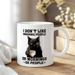 Ich mag Morgenmenschen keine sarkastische schwarze Kaffeetasse<br><div class="desc">Mit der "I Don't Like Morning People Sarcastic Black Cat Coffee Tasse" geben Sie Ihre wahren Gefühle über den frühen Morgen aus. Diese Tasse mit einer gruseligen schwarzen Katze und dem humorvollen Zitat "Ich mag keine Morgenmenschen, keinen Morgen, keine Morgenmenschen, keine Menschen" ist perfekt für diejenigen, die nicht gerade Morgenenthusiasten...</div>