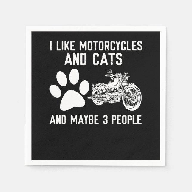 Ich mag Motorräder und Katzen Kunstgeschenk Serviette (Vorderseite)