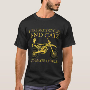 Ich mag Motorräder und Katzen und vielleicht 3 Leu T-Shirt