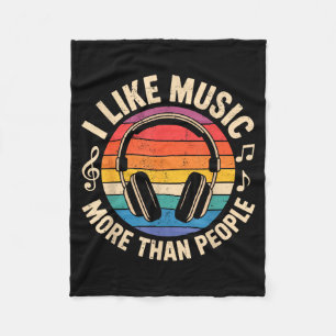 Ich mag Musik mehr als Leute, sagen lustige Musike Fleecedecke