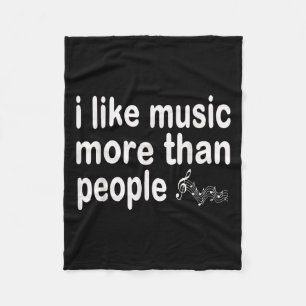 Ich mag Musik mehr als Menschen Art Simple Music M Fleecedecke
