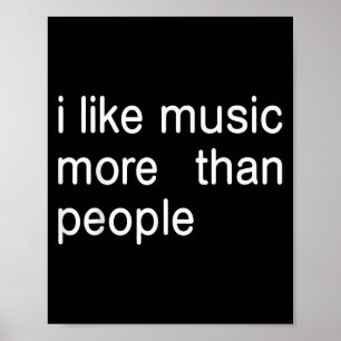 Ich mag Musik mehr als Menschen Art Simple Music M Poster