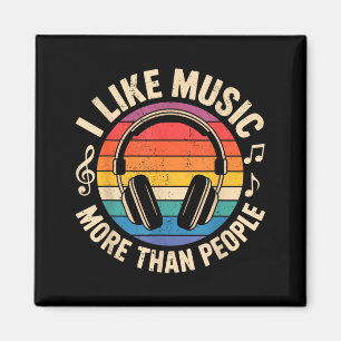 Ich mag Musik mehr als Menschen Lustige Musiker sa Magnet