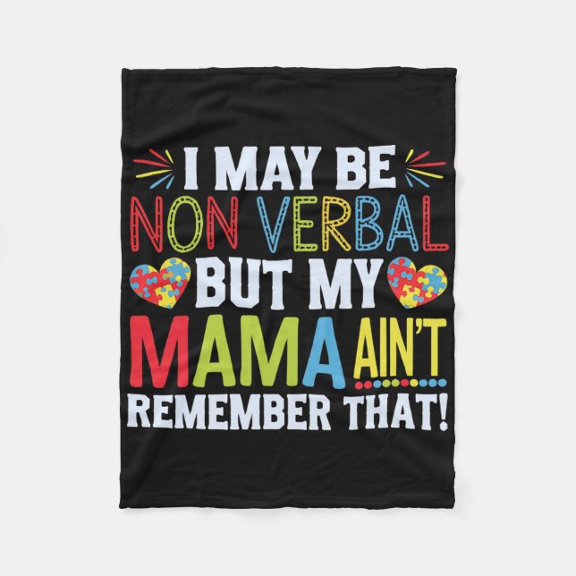 Ich mag nicht verbal sein, aber meine Mutter erinn Fleecedecke (Vorderseite)