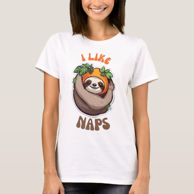 Ich mag Nickerchen-Faultier T-Shirt (Vorderseite)