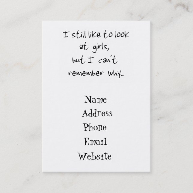 Ich mag noch Mädchengeschäft Karte betrachten (Vorderseite)