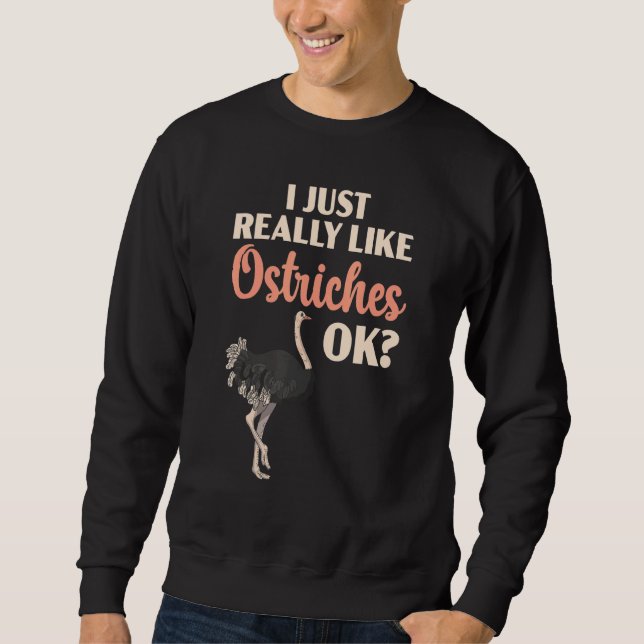 Ich mag Ostriches, Ok Animal Flightless Sweatshirt (Vorderseite)
