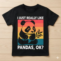Ich mag Pandas einfach wirklich ok – Süßer Retro P
