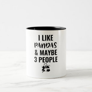 Ich mag Pandas und vielleicht 3 Leute Zweifarbige Tasse