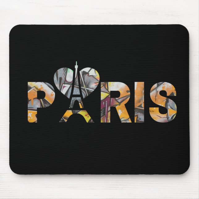 Ich mag Paris mit einem bunten städtischen Hinterg Mousepad (Vorne)