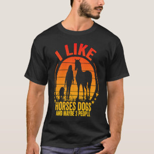 Ich mag Pferde Hunde und vielleicht 3 Leute Vinta T-Shirt