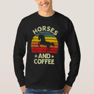 Ich mag Pferde Kaffee Vintages Thema Haustiere T-Shirt