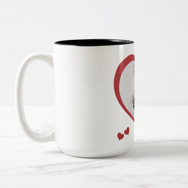 Ich mag Pferde neu Zweifarbige Tasse (Links)