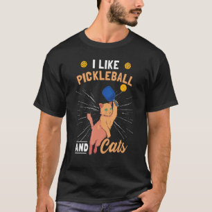 Ich mag Pickleball und Katzen Katze Pickle Ball Pi T-Shirt