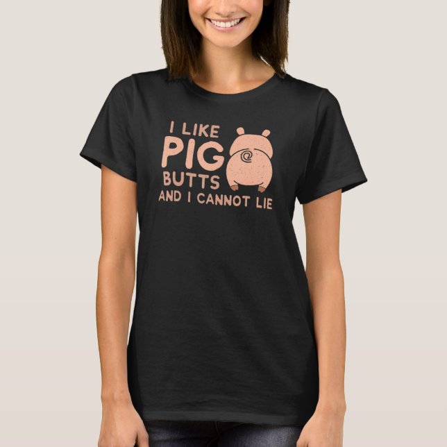 Ich mag PIG Hinterns Barbecue T-Shirt (Vorderseite)