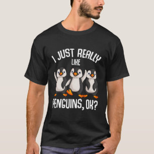 Ich mag Pinguine Kinder Mädchen Jungen Frauen P T-Shirt