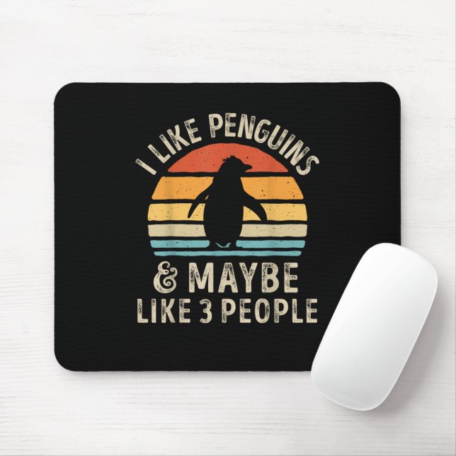 Ich mag Pinguine und vielleicht 3 Leute Funny Ping Mousepad (Mit Mouse)