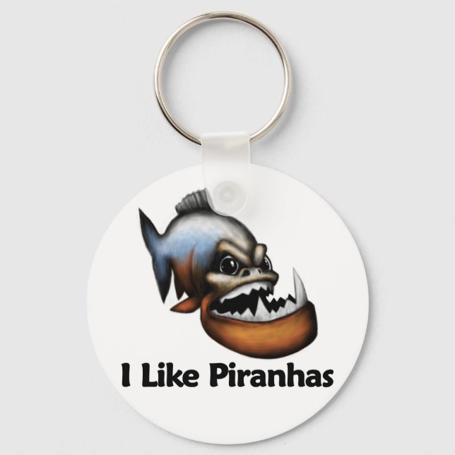 Ich mag Piranhas Schlüsselanhänger (Vorderseite)